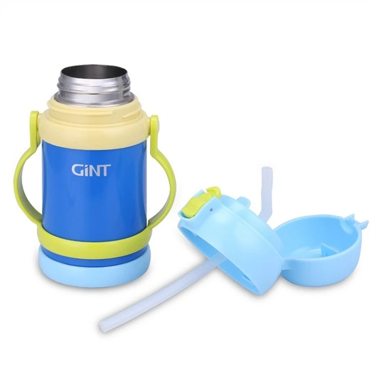 Stylish Vacuum Stainless Steel Colorful Water Bottle With Straw